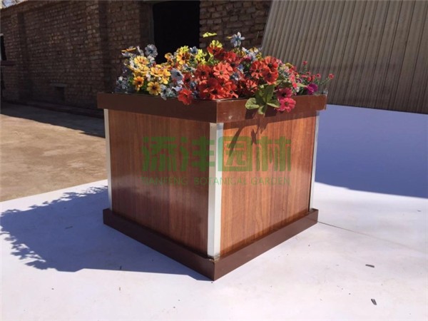 鋁合金組合花箱，木紋漆花箱，仿真花藝景觀(guān)鋁合金花箱